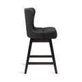 LUE BONA Set of 4 Mid-Century Modern 26-Inch Swivel Counter Stools with Faux Leather and Fabric Upholstery for Kitchen Island