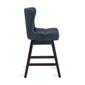 LUE BONA Set of 4 Mid-Century Modern 26-Inch Swivel Counter Stools with Faux Leather and Fabric Upholstery for Kitchen Island