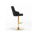 Set of 2 Adjustable Swivel Bar Stools with Gold Base by Best Master Furniture