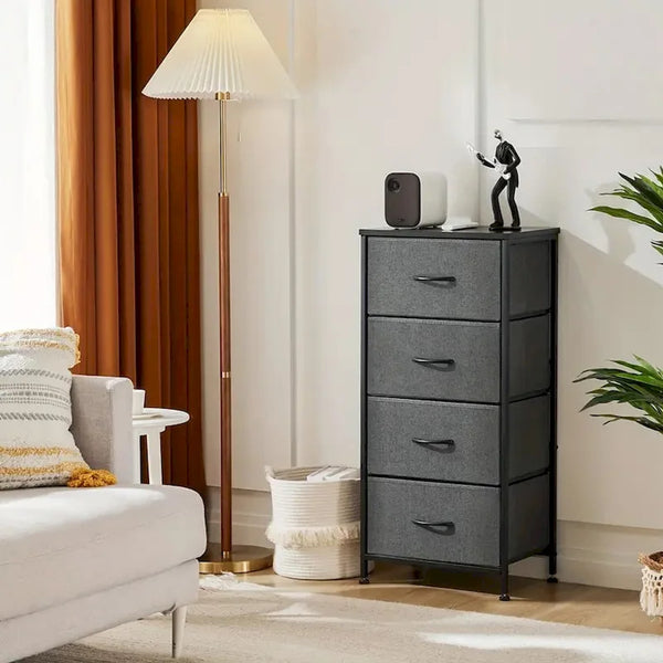 4-Drawer Fabric Dresser for Bedroom - Tall Storage Organizer for Clothing, Closet, Kids' Room, and Cabinet