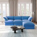 Modern L-Shaped Sectional Sofa with Chaise Ottoman - Deep and Comfortable Modular Design