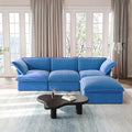 Modern L-Shaped Sectional Sofa with Chaise Ottoman - Deep and Comfortable Modular Design