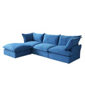 Modern L-Shaped Sectional Sofa with Chaise Ottoman - Deep and Comfortable Modular Design