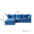 Modern L-Shaped Sectional Sofa with Chaise Ottoman - Deep and Comfortable Modular Design