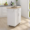 Adjustable Shelf Rolling Kitchen Island Trolley Cart