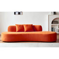90.2-Inch Curved Velvet Half Moon Sofa for Living Room