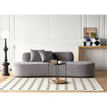 90.2-Inch Curved Velvet Half Moon Sofa for Living Room