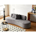 90.2-Inch Curved Velvet Half Moon Sofa for Living Room