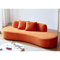 90.2-Inch Curved Velvet Half Moon Sofa for Living Room