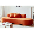 90.2-Inch Curved Velvet Half Moon Sofa for Living Room