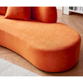 90.2-Inch Curved Velvet Half Moon Sofa for Living Room