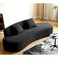 90.2-Inch Curved Velvet Half Moon Sofa for Living Room
