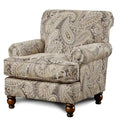 Capernicus Beige Paisley Pattern Accent Chair