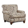 Capernicus Beige Paisley Pattern Accent Chair