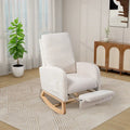 Ergonomic High Back Rocking Chair with Adjustable Footrest