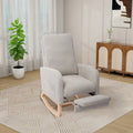 Ergonomic High Back Rocking Chair with Adjustable Footrest