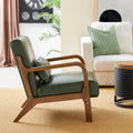 Glitzhome Set of 2 Mid-Century Modern PU Leather Accent Chairs - 30.75H with Cushions (25.75W x 33.75D)