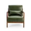 Glitzhome Set of 2 Mid-Century Modern PU Leather Accent Chairs - 30.75H with Cushions (25.75W x 33.75D)