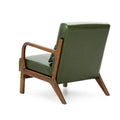 Glitzhome Set of 2 Mid-Century Modern PU Leather Accent Chairs - 30.75H with Cushions (25.75W x 33.75D)