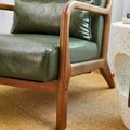 Glitzhome Set of 2 Mid-Century Modern PU Leather Accent Chairs - 30.75H with Cushions (25.75W x 33.75D)