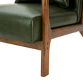 Glitzhome Set of 2 Mid-Century Modern PU Leather Accent Chairs - 30.75H with Cushions (25.75W x 33.75D)