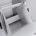 Kitchen Island with Built-In Trash Can Storage and Drop Leaf Cart