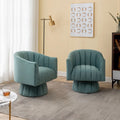 SEYNAR Set of 2 Modern Glam Velvet Upholstered Round Swivel Accent Barrel Chairs