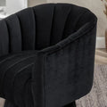 SEYNAR Set of 2 Modern Glam Velvet Upholstered Round Swivel Accent Barrel Chairs