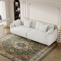 86.6" Contemporary Teddy Velvet Triple Sofa with 4 Cushions and Metal Legs