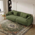 86.6" Contemporary Teddy Velvet Triple Sofa with 4 Cushions and Metal Legs