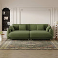 86.6" Contemporary Teddy Velvet Triple Sofa with 4 Cushions and Metal Legs