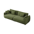 86.6" Contemporary Teddy Velvet Triple Sofa with 4 Cushions and Metal Legs
