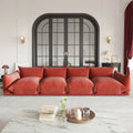 Spacious Mid-Century Modern Chenille Sectional Sofa - 4-Seater Modular Couch with Plush Cushions