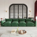 Spacious Mid-Century Modern Chenille Sectional Sofa - 4-Seater Modular Couch with Plush Cushions