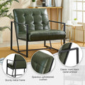 Glitzhome Set of 2 Mid-Century Tufted Accent Chairs in 29.25W PU Leather
