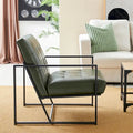 Glitzhome Set of 2 Mid-Century Tufted Accent Chairs in 29.25W PU Leather