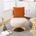 Round Barrel Chair with Fabric and Swivel Design