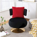 Round Barrel Chair with Fabric and Swivel Design