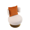 Round Barrel Chair with Fabric and Swivel Design