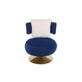 Round Barrel Chair with Fabric and Swivel Design