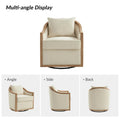 Oswald Jess Farmhouse Solid Wood Swivel Barrel Chair with Toss Pillows by HULALA HOME
