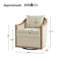 Oswald Jess Farmhouse Solid Wood Swivel Barrel Chair with Toss Pillows by HULALA HOME