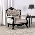 Clarissa Traditional Sofa Set by Furniture of America - Featuring Button Tufted Back and Accent Pillows