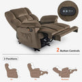 MCombo Heated Massage Electric Recliner Chair for Living Room - Fabric R6233