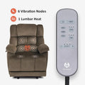 MCombo Heated Massage Electric Recliner Chair for Living Room - Fabric R6233
