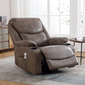 HOMYKA 34.2-Inch Wide Faux Leather Swivel Rocking Power Recliner Chair with USB Charging Port
