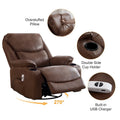 HOMYKA 34.2-Inch Wide Faux Leather Swivel Rocking Power Recliner Chair with USB Charging Port