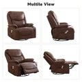 HOMYKA 34.2-Inch Wide Faux Leather Swivel Rocking Power Recliner Chair with USB Charging Port