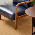 Glitzhome 30.75-Inch Mid-Century PU Leather Armchair and Ottoman Set