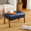 Glitzhome 30.75-Inch Mid-Century PU Leather Armchair and Ottoman Set